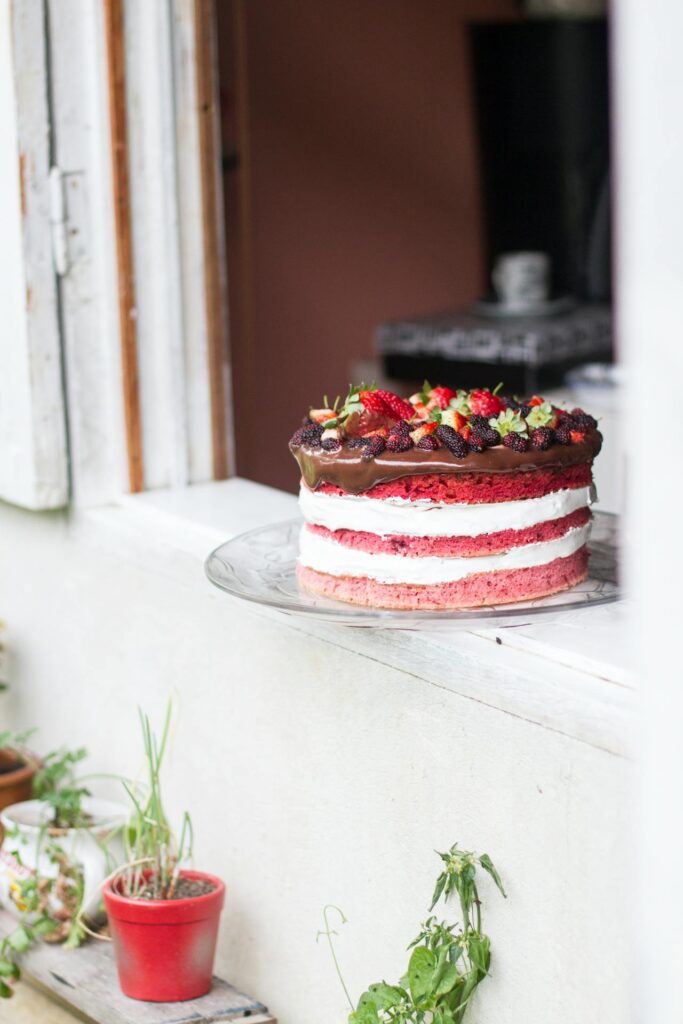 gâteau aux fraises et au chocolat